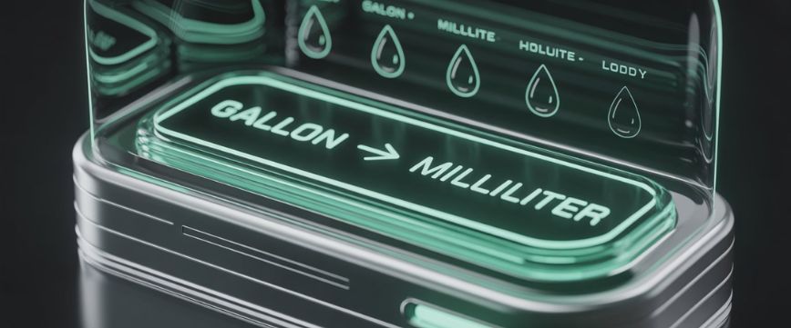 Gallon to Milliliter Unit Conversion Online Chart 