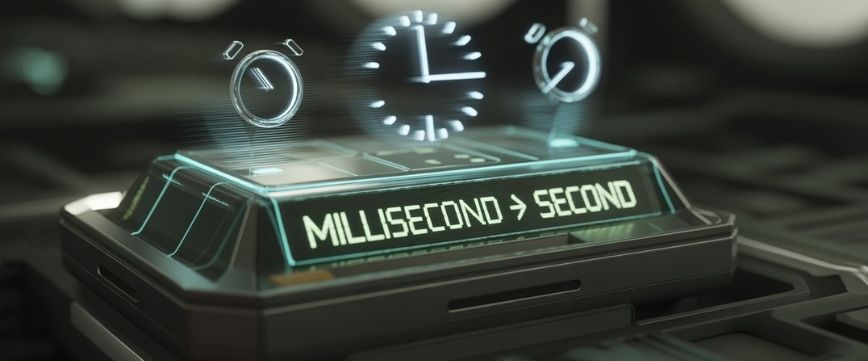 Millisecond to Second free online time unit converter formula, example